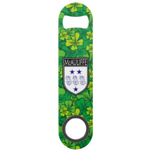 Iers - Clan McAuliffe Crest & Shamrock Speed Flessenopener