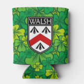 Iers - Clan Walsh Crest & Shamrock Blikjeskoeler (Achterkant)