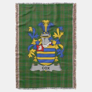 Iers Cox Wapen van Familie Crest Ierland Deken