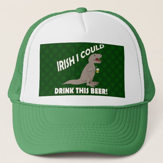 Iers dat ik deze bier kon Drinken, grappige T-Rex Trucker Pet (Voorkant)
