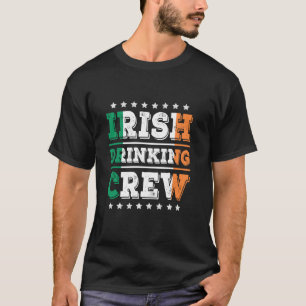 Iers Drink Crew Ireland Flag Funny Drink Pa T-shirt