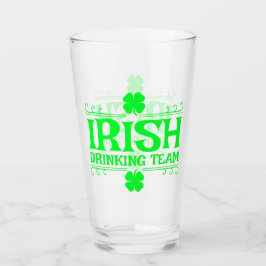 Iers Drink team, Lucky, Shamrock, Green Beer, Glas