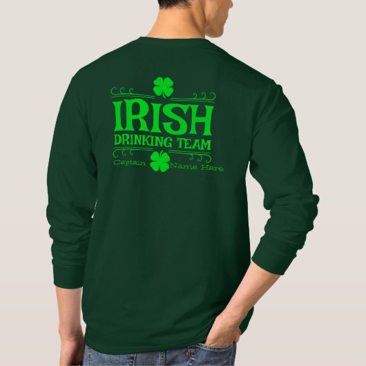 Iers Drink team personaliseren St. Patrick's Day T-shirt (Achterkant)