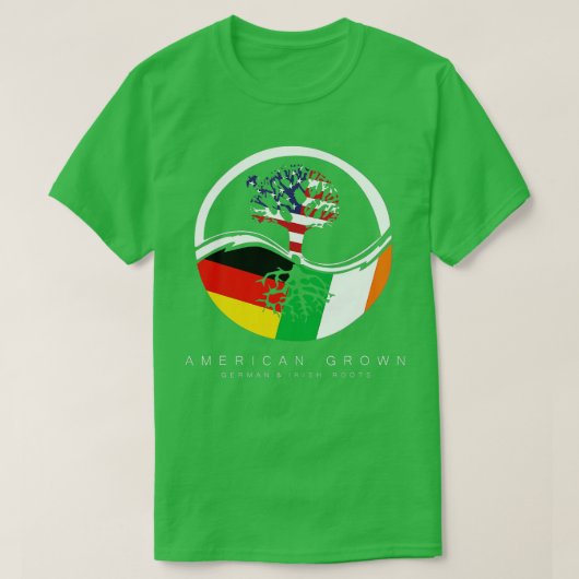 Iers Duits Roots American Groot met vlag T-shirt (Design voorkant)