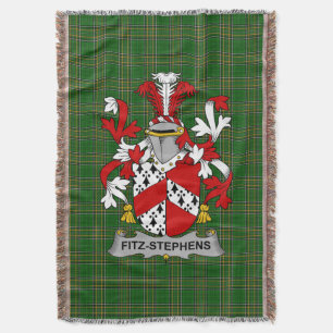 Iers Fitz-Stephens Wapen Familie Crest Ire Deken