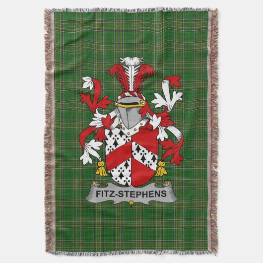 Iers Fitz-Stephens Wapen Familie Crest Ire Deken (Voorkant Verticaal)