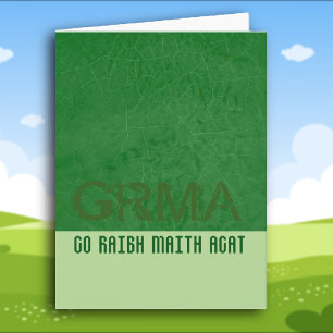 Iers Gaelic Dank Je GRMA in Smaragdgroen Bedankkaart