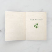 Iers gebak met Shamrocks en Rustisch Lijst Feestdagen Kaart (Binnen)