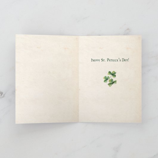  Iers gebak met Shamrocks en Rustisch Lijst Feestdagen Kaart (Binnen)