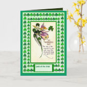 Iers geluk, St Patricks Day gedicht Kaart (Gele Bloem)