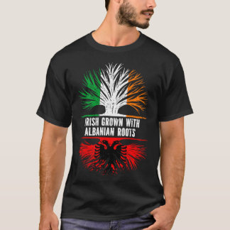Iers geteeld met Albanese wortels Ierse vlag T-shirt