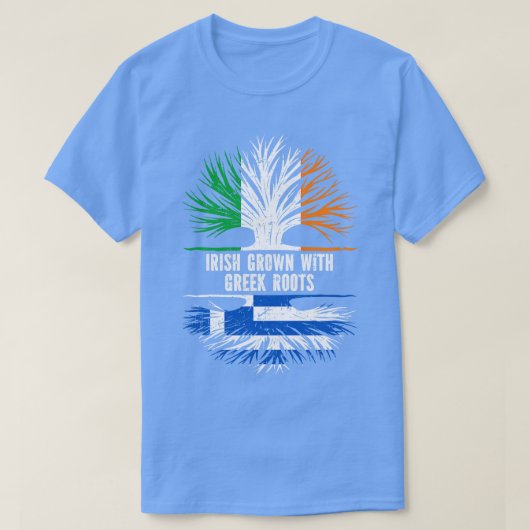 Iers geteeld met Griekse wortels Ierse vlag T-shirt (Design voorkant)