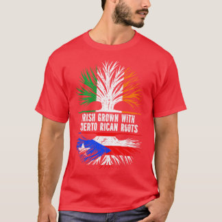 Iers geteeld met Puerto Ricaanse roots Ierse vlag T-shirt