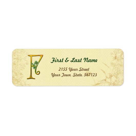 Iers Goud Monogram F Label (Voorkant)
