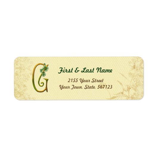 Iers Goud Monogram G Label (Voorkant)
