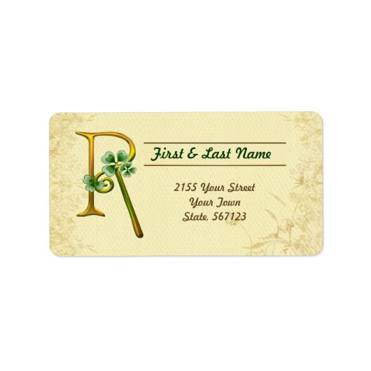 Iers Goud Monogram R Label (Voorkant)