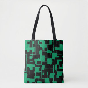 Iers Groen en Zwart Trendy Pattern Tote Bag