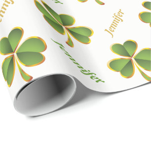 Iers groen, goudklaver St. Patrick's Day Cadeaupapier