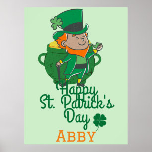 Iers groene geluk Shamrock St. Patrick's Day Poster