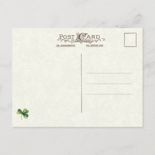Iers Harp en Shamrocks Briefkaart (Achterkant)