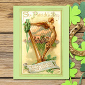 Iers Harp en Shamrocks Briefkaart