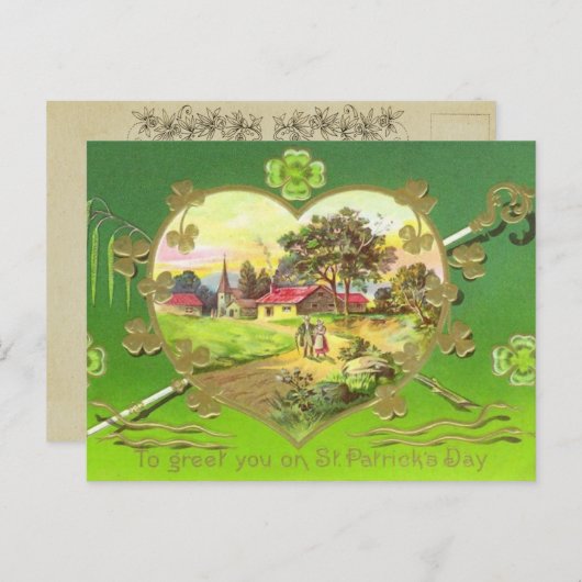 Iers Hart St. Patrick's Day Briefkaart (Voorkant / Achterkant)