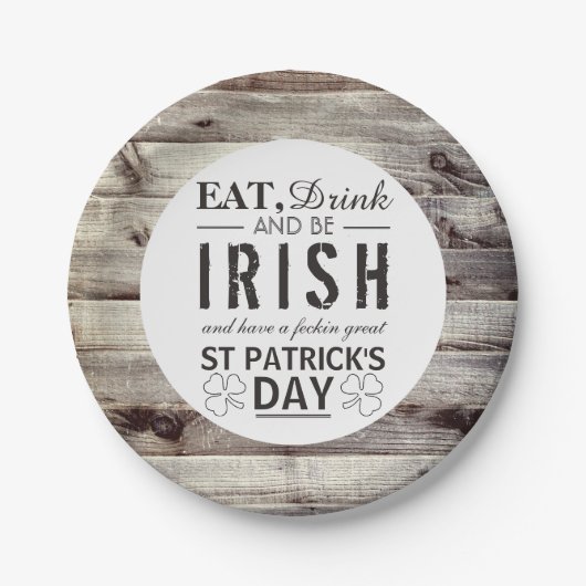 Iers hout St Patrick's Day Papieren Bordje (Voorkant)