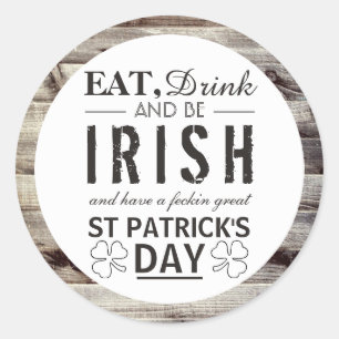  Iers hout St Patrick's Day Ronde Sticker