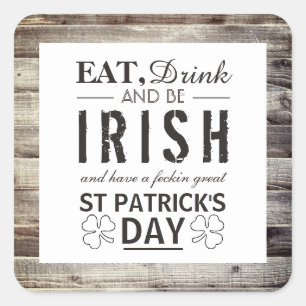 Iers hout St Patrick's Day Vierkante Sticker