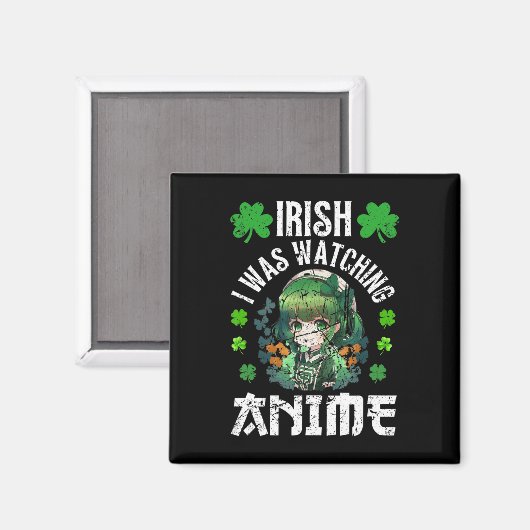 Iers ik keek Anime St Patrick's Day Anime Magneet (Voorkant / Achterkant)