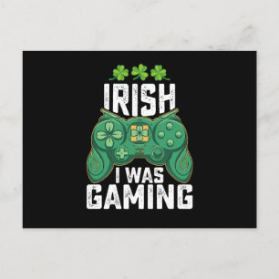 Iers Ik was gaming gamer games St Patrick's Day Briefkaart