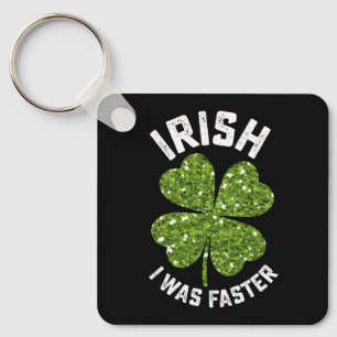 Iers Ik Was Sneller Lopend Rennen St. Patrick's Da Sleutelhanger