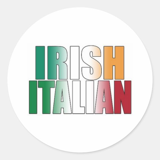 Iers Italiaans Ronde Sticker (Voorkant)