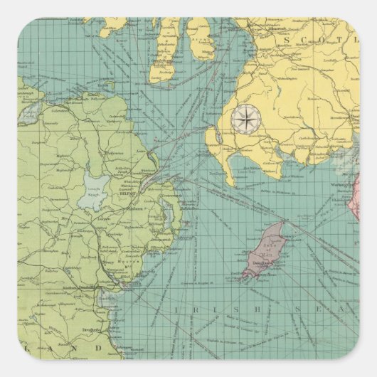 Iers kanaal vierkante sticker (Voorkant)