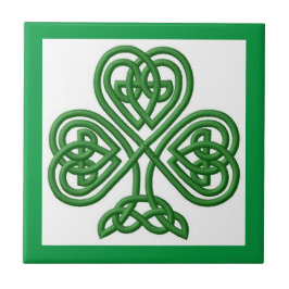 Iers Keltisch knoopontwerp Shamrock Keramische Teg Tegeltje