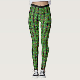  Iers Keltisch knooppatroon Groen Geel Leggings