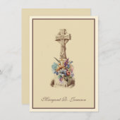 Iers Keltisch Kruis Bloemen Condoleance Bedankkaart (Voorkant / Achterkant)