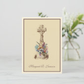 Iers Keltisch Kruis Bloemen Condoleance Bedankkaart (Staand voorkant)