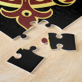 Iers Keltisch kruis/zwart/goud/rood fancy ontwerp Legpuzzel (Zijkant)