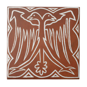 Iers keramisch kunstontwerp Red Bird Tegeltje