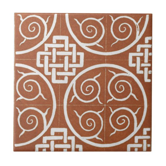 Iers keramisch kunstontwerp rood Tegeltje (Voorkant)