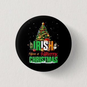 Iers kerstkerstkerstkerstkerstkerstkerstfeest Chri Ronde Button 3,2 Cm
