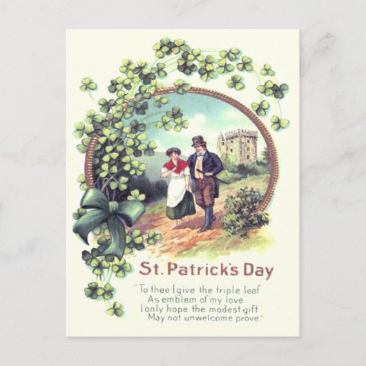 Iers koppel Castle Shamrock Briefkaart (Voorkant)