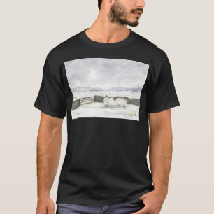 Iers landschap in metallic aquarellen actief t-shirt