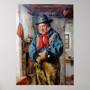 Iers Man zet whisky in de fles Poster