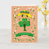 Iers meisje Aangepaste naam St. Patrick's Day Kaart (Gele Bloem)