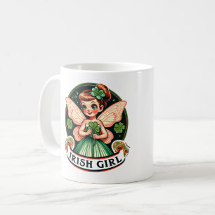 Iers meisje Fairy Green Shamrocks St. Patrick's Da Koffiemok