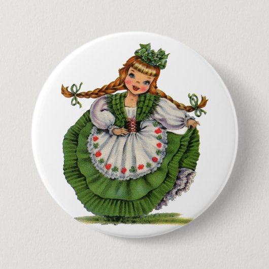  Iers meisje Ronde Button 7,6 Cm (Voorkant)