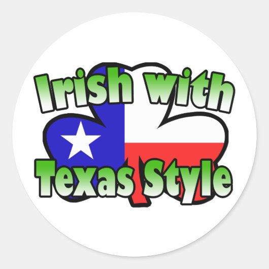 Iers met Texas Style Sticker (Voorkant)