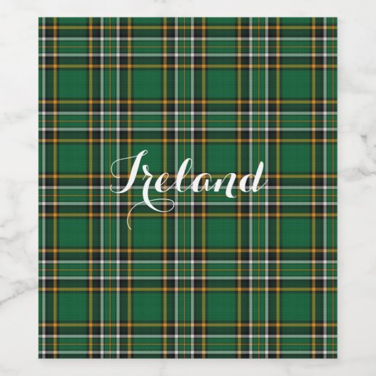 Iers nationaal merk Tartan gepersonaliseerd Wijn Etiket (Enkel label)